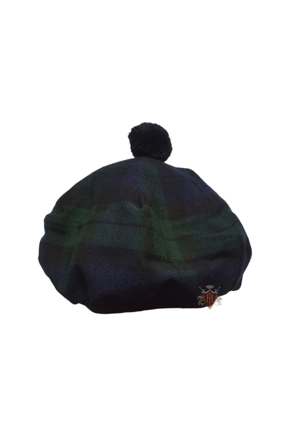 Scottish Tam O' Shatner Hat in Traditional Black Watch Tartan