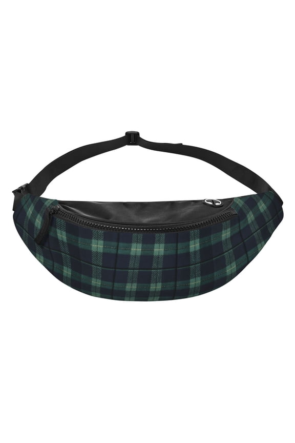 Scottish Tartan Plaid Fanny Pack Casual Hands-Free Wallets Waist Pack Phone Bag Carrying All Phones