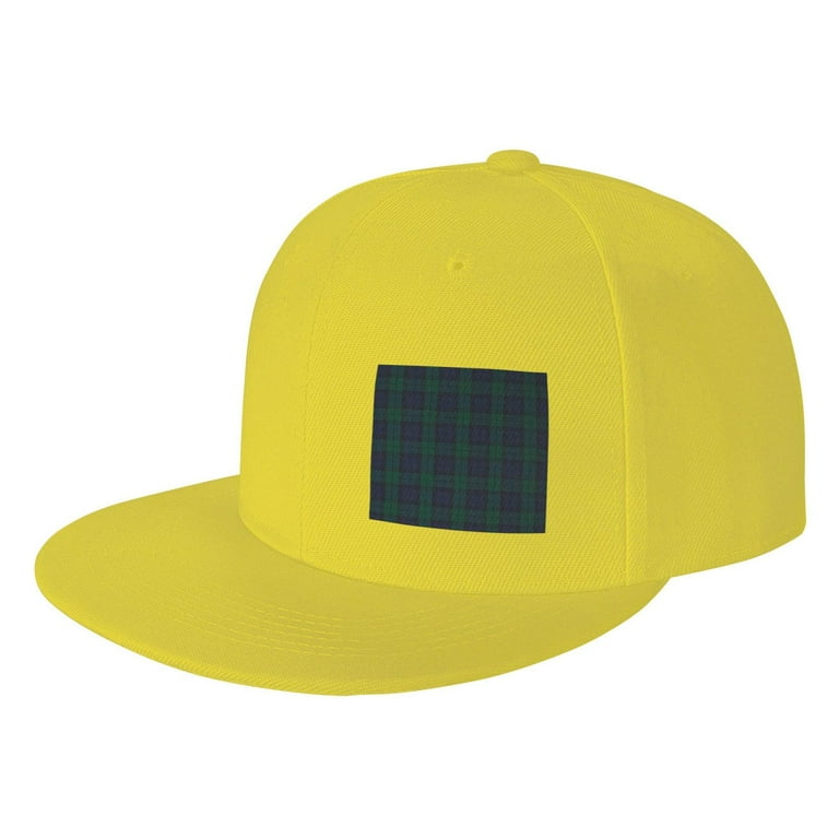 Scottish Tartan Plaid Flat Bill Hats for Men Snapback Skull