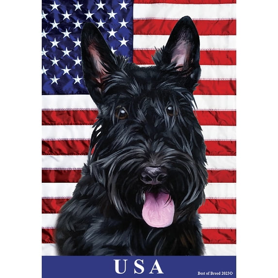 Scottish Terrier - Best of Breed All-American II House Flag is 28" x 40" Made from Polypoplyn