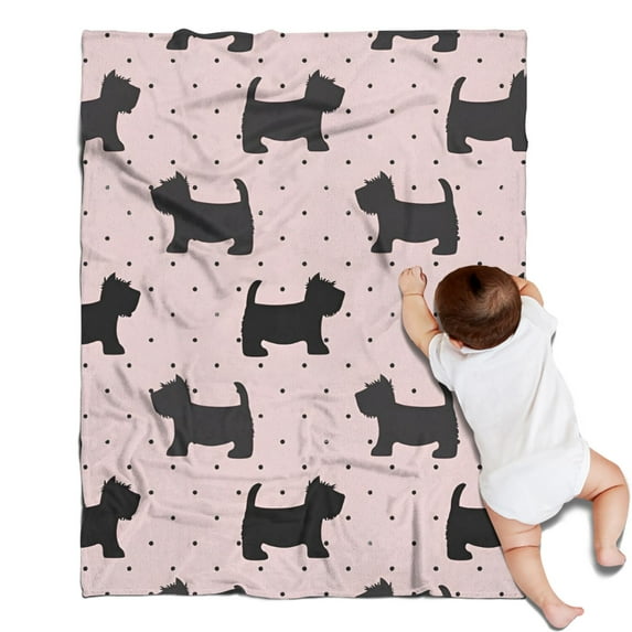 Scottish Terrier Blanket,Comfortable Soft Flannel Throw Blanket,All Season,Warm Lightweight Blankets for Sofa Bed Couch Living Room Chair,30"x40"
