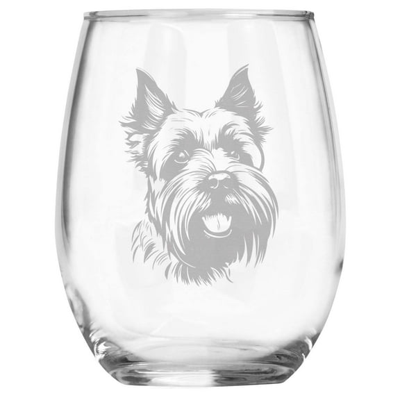 Scottish Terrier Breed Themed Engraved Stemless Wine Glass, Unique Pet Gift for Scottie Mom/Dad, Dog Lover Gifts for Her/Him