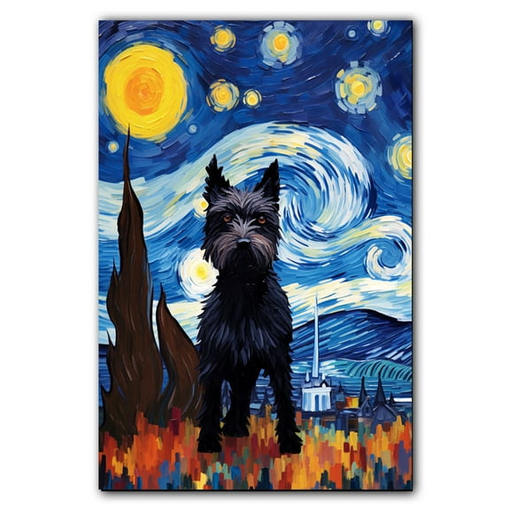 Scottish Terrier Canvas,Dog Wall Art,Colorful Canvas Wall Art For Living Room Decor Aesthetic Vintage Canvas & Prints Wall Decor For Bathroom