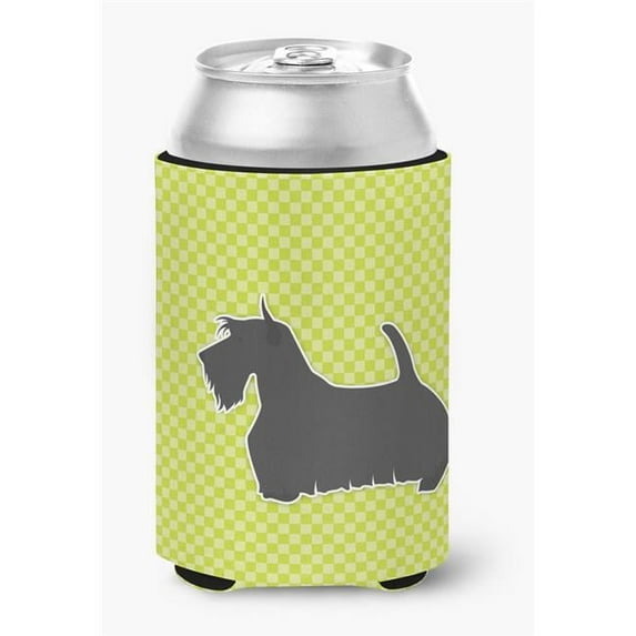 Scottish Terrier Checkerboard Green Can or Bottle Hugger
