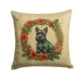 thumbnail image 1 of Scottish Terrier Christmas Flowers Throw Pillow 14 in x 14 in, 1 of 2