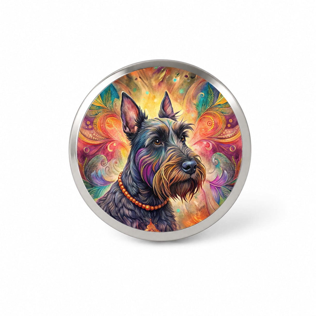 Scottish Terrier Dog Bohemian Art Backpack Hat Novelty Lapel Pin ...