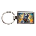 thumbnail image 1 of Scottish Terrier Dog Illustration Metal Rectangle Keychain, 1 of 7