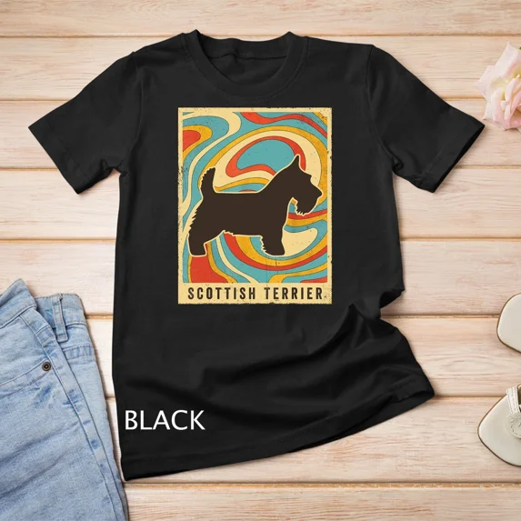 Scottish Terrier Dog Retro Vintage Gift Unisex T-shirt, up to size 5XL