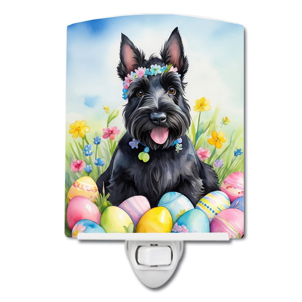 Scottish Terrier Easter Egg Hunt Ceramic Night Light 4 in x 6 in