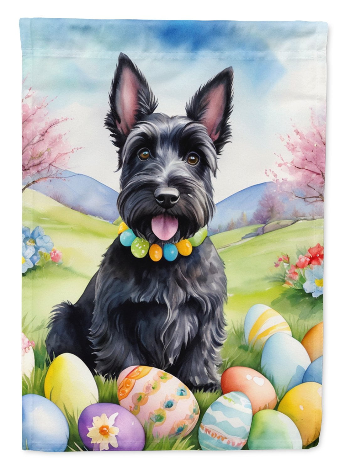 Scottish Terrier Easter Egg Hunt Garden Flag 11.25 in x 15.5 in