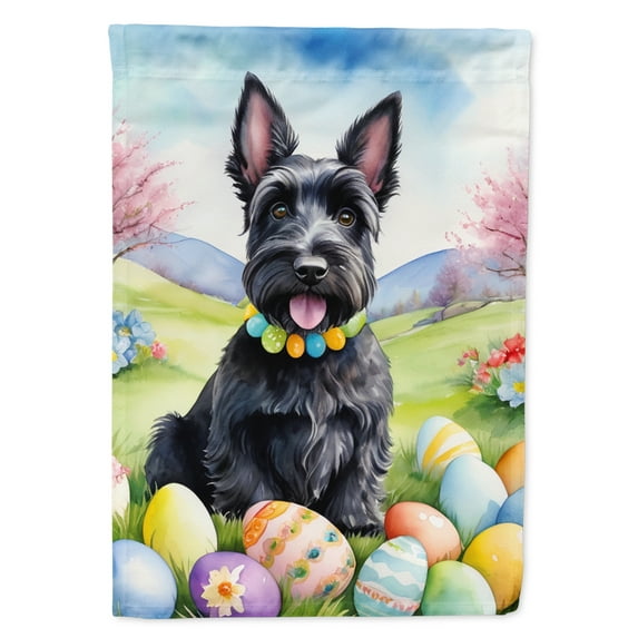 Scottish Terrier Easter Egg Hunt House Flag 28 in x 40 in