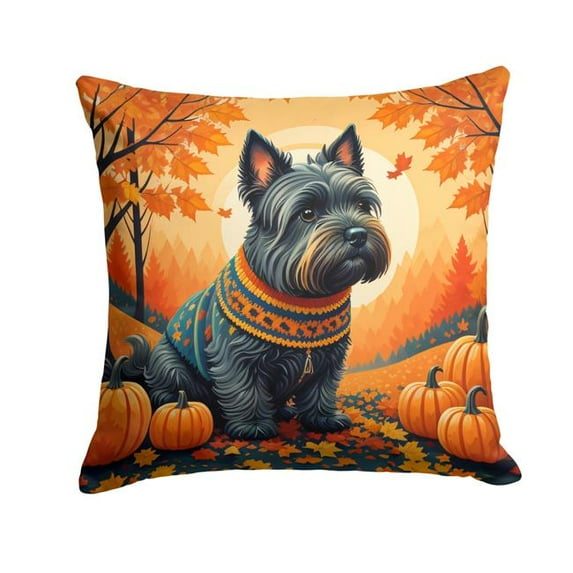 Scottish Terrier Fall Fabric Decorative Pillow 18 in x 18 in