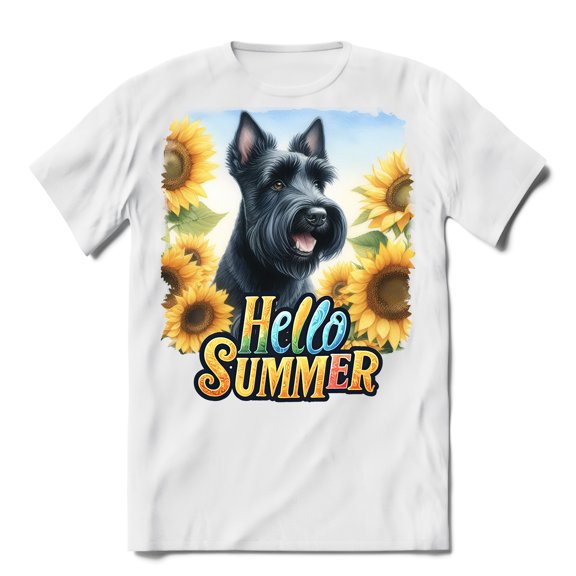 Scottish Terrier Hello Summer Sunshine Sunflowers Spring Retro Vintage Shirt T-shirt Unisex Merch Scottie Dog Lover Gifts - 00008