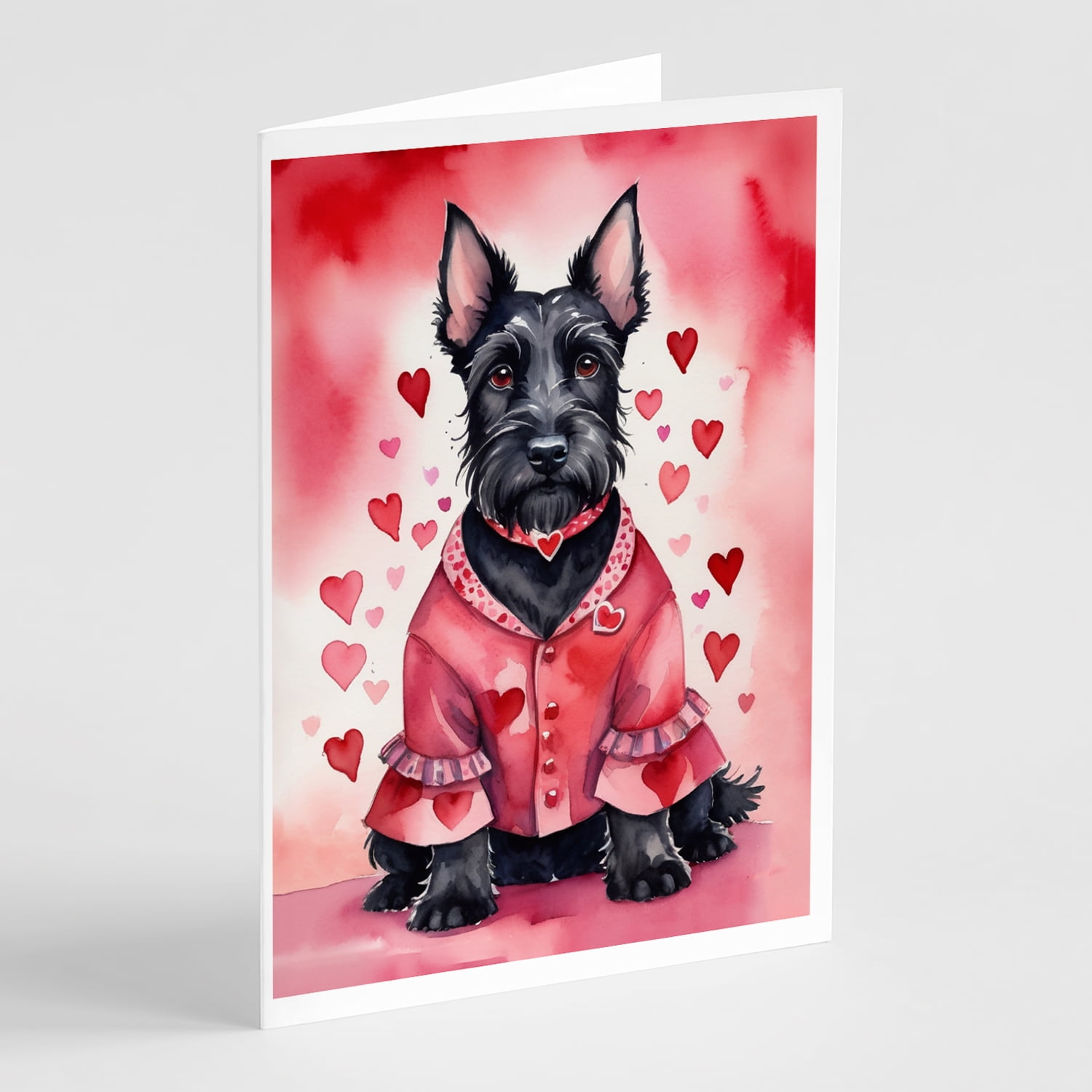 Scottish Terrier My Valentine Greeting Cards Pack of 8 7 in x 5 in