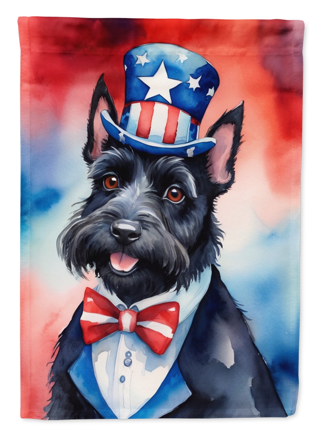 Scottish Terrier Patriotic American House Flag 28 in x 40 in