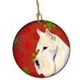 thumbnail image 1 of Scottish Terrier Red Snowflakes Holiday Christmas Ceramic Ornament, 1 of 1