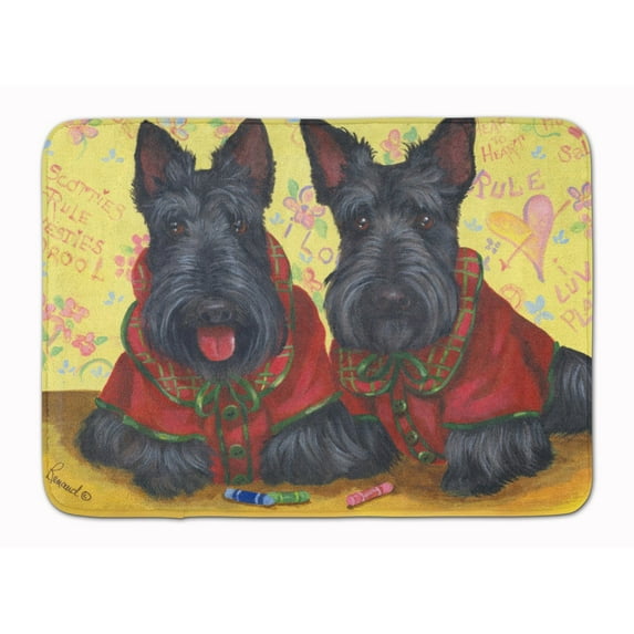 Scottish Terrier Scotties Rule Machine Washable Memory Foam Mat