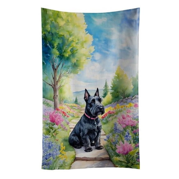 Scottish Terrier Spring Path Kitchen Towel