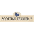 thumbnail image 1 of Scottish Terrier Street Sign | Indoor/Outdoor | Dog Lover Funny Home Décor for Garages, Living Rooms, Bedroom, Offices | SignMission personalized gift | 18" Wide, 1 of 5