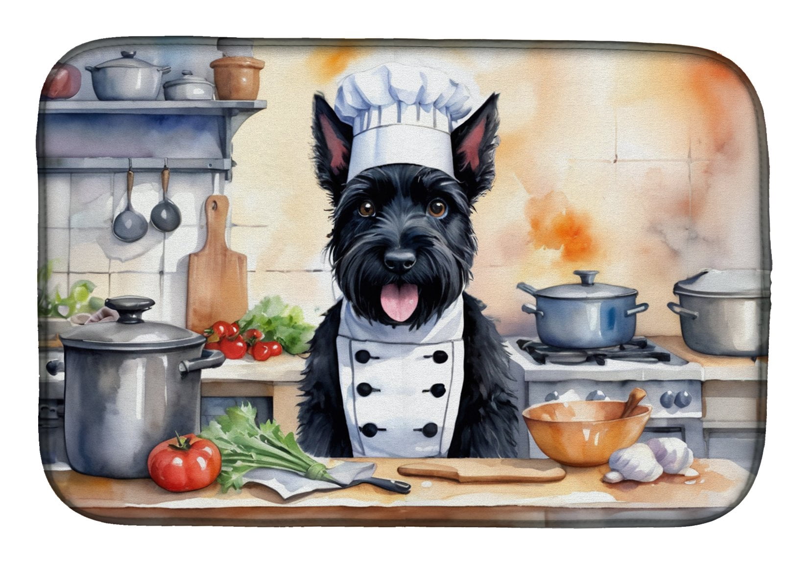 Scottish Terrier The Chef Dish Drying Mat