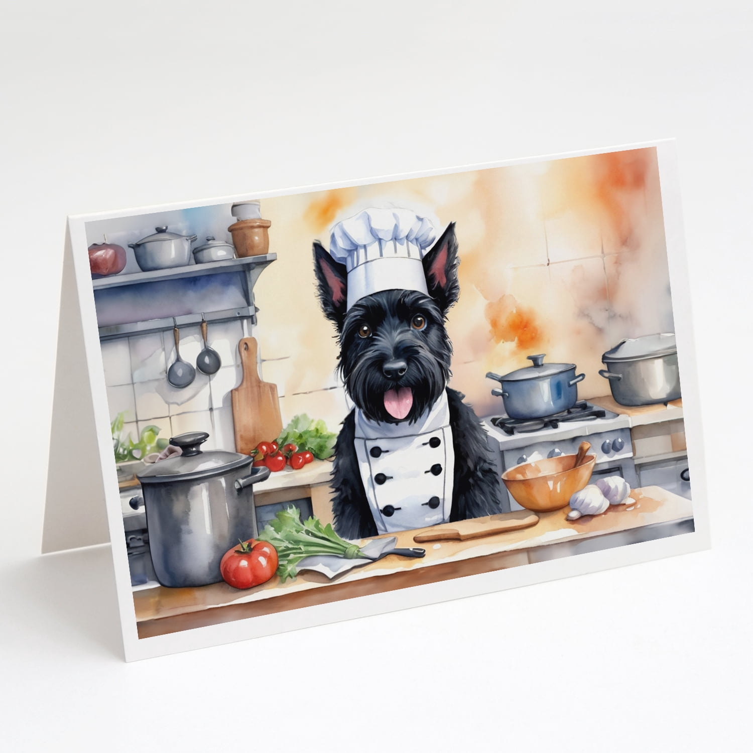 Scottish Terrier The Chef Greeting Cards Pack of 8 7 in x 5 in