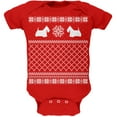 thumbnail image 1 of Scottish Terrier Ugly Christmas Sweater Red Baby One Piece - 18 month, 1 of 1