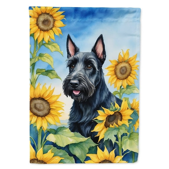 Scottish Terrier in Sunflowers Garden Flag 11.25 in x 15.5 in