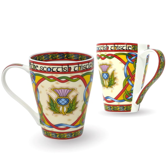 Scottish Thistle Celtic Coffee Mug Set of 2 Gift Boxed