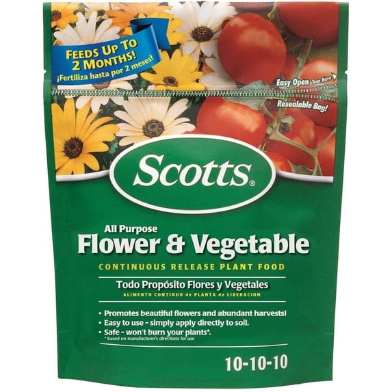 6-pack Scotts All Purpose Flower and Vegetable Plant Food Granules - Continuous Release - 6 Pack, 3 lbs — Outdoor & Indoor Plant Use, Easy Application