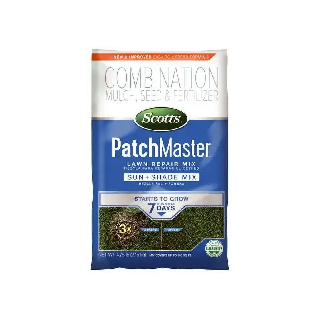 Scotts 14905 Patchmaster Lawn Repair Sun Plus Shade Mix, 43/4 Pound