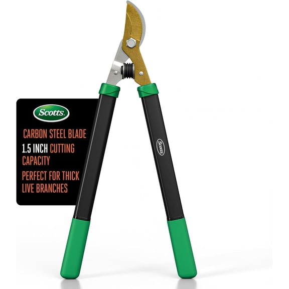 Scotts 21 in. Bypass Lopper - 1.5 in. Cutting Capacity, Carbon Steel Blade