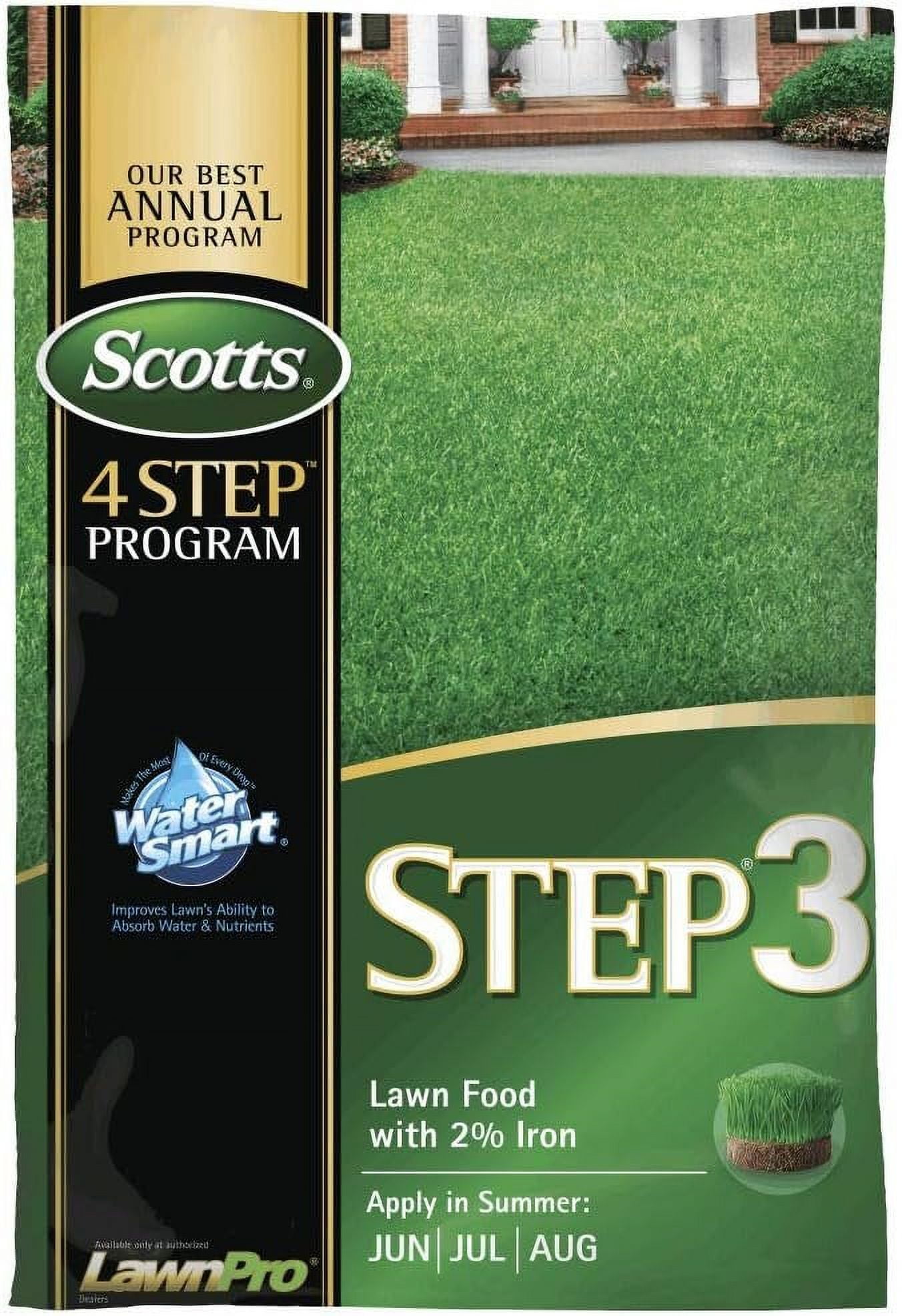 Scotts Lawn Food Step-3 - 2% Iron, Granules, Synthetic Fertilizer - 5000 Sq Ft Coverage — Outdoor & Indoor Plant Use, Easy Application