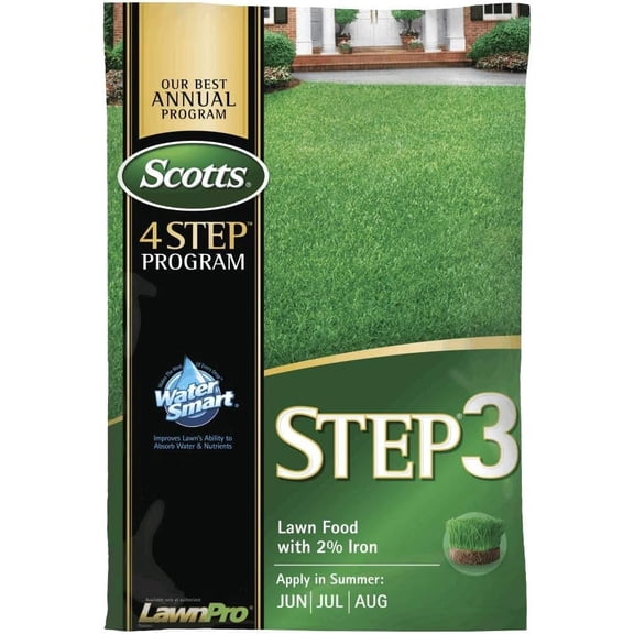 Scotts Lawn Food Step-3 - 2% Iron, Granules, Synthetic Fertilizer - 5000 Sq Ft Coverage