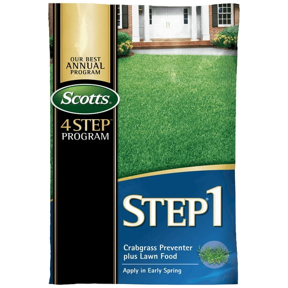 Scotts STEP 1 Crabgrass Preventer Plus Lawn Food, Early Spring Application (Covers up to 5,000 sq ft)