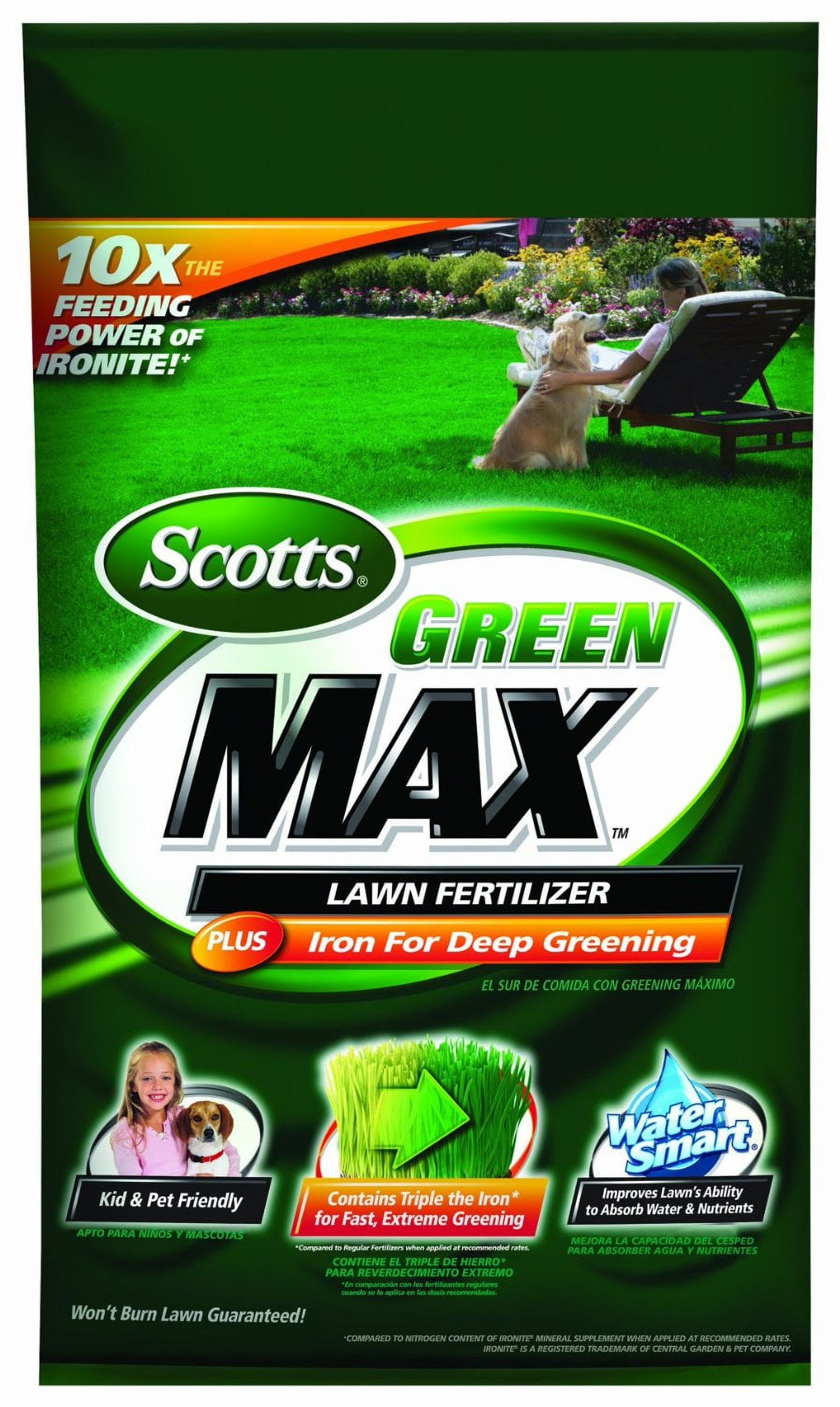 Scotts 5,000 SQFT Coverage 26-0-2 Green Max Lawn Fertilizer Provides 2