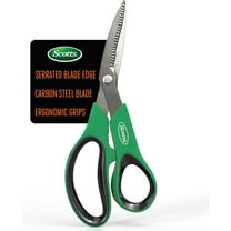 Scotts 8 in. All-Purpose Steel Garden Utility Shears with Serrated Blades – Comfort Grip Yard and Garden Scissors for Pruning Plants, Flowers, and Herbs