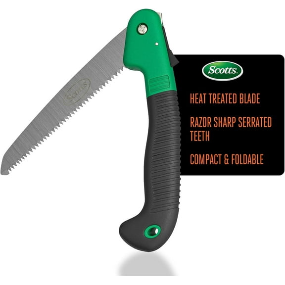 Scotts 7.5 in. Folding Hand Saw – Compact Non-Slip with Steel Blade