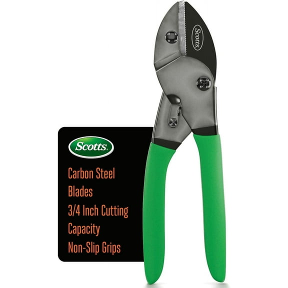 Scotts 8 in. Anvil Pruning Shears – 1/2 in. Cutting Capacity, Carbon Steel Blade