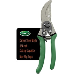 Scotts 8 in. Bypass Pruning Shears – 1/2 in. Cutting Capacity, Carbon Steel Blade
