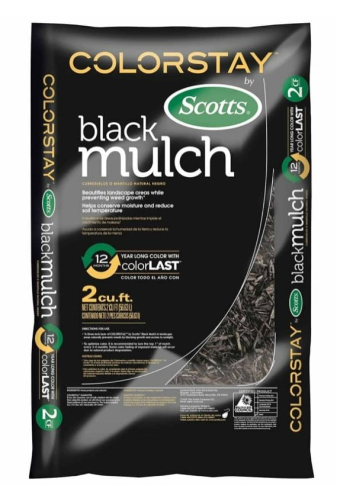 Scotts 88552390 Black ColorStay Mulch Provides Year-Long Color 2 cu. ft.