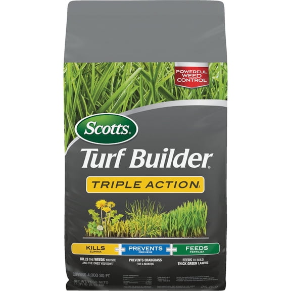 Scotts Co. Scotts Turf Builder Triple Action Lawn Fertilizer With Weed Killer - Pack of 8