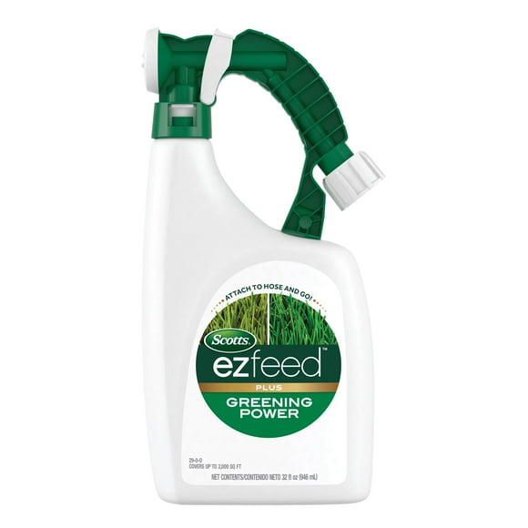 Scotts EZ Feed Plus Greening Power, Liquid Fertilizer for All Grass Types, 32 fl. oz.