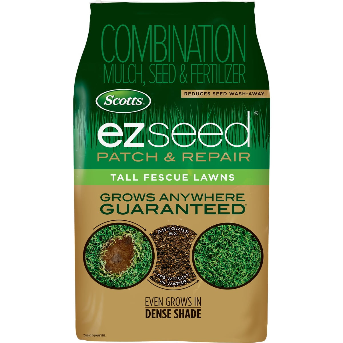 Scotts EZ Seed Patch & Repair Tall Fescue Lawns Combination Mulch, Grass Seed and Fertilizer for Bare Spots and Repair, Grows Anywhere, 10 lb., 2 pack