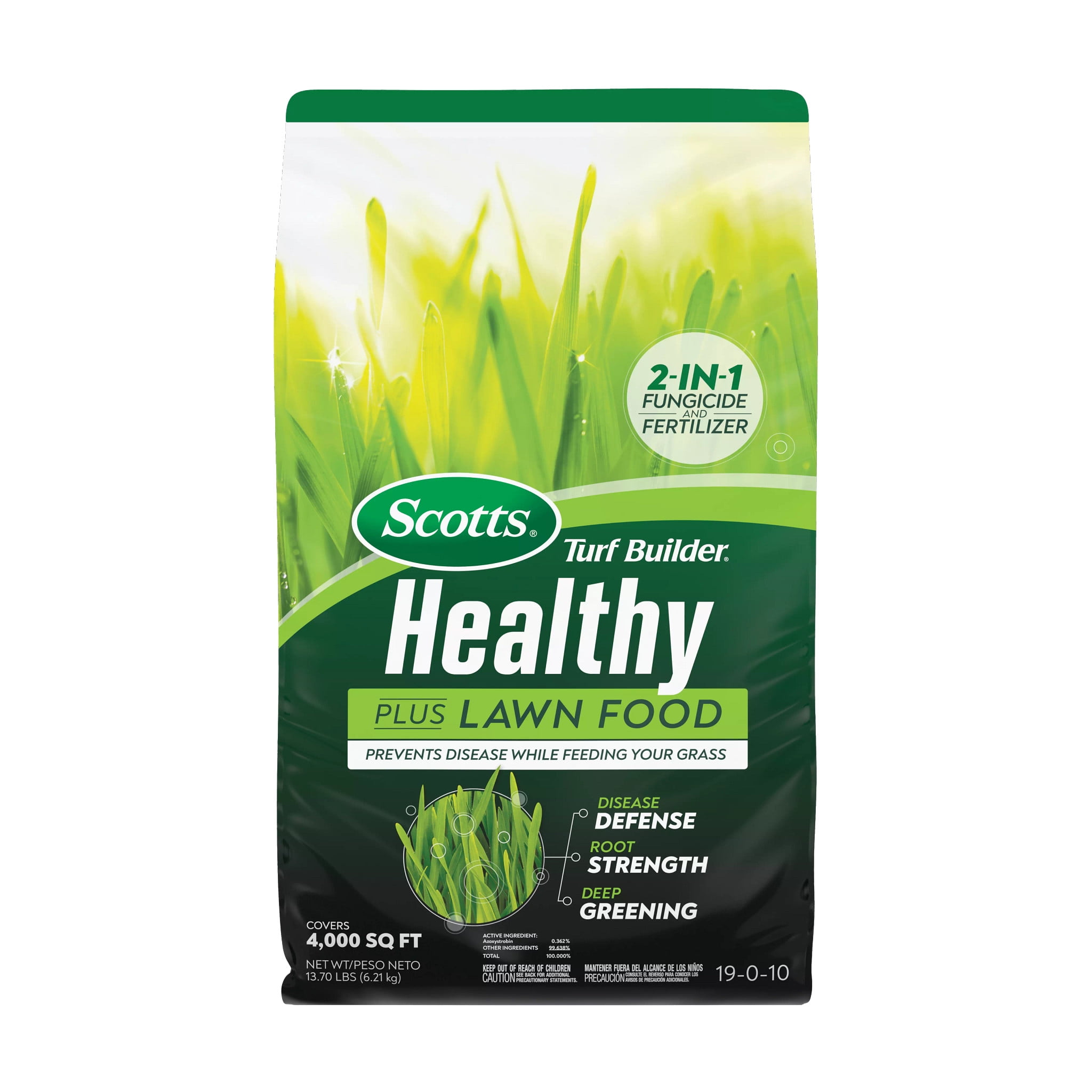 Scotts Turf Builder Healthy Plus Lawn Food, 2-in-1 Fungicide and Fertilizer, 13.70 lbs.