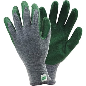 Scotts Men's Latex Coated Palm Seamless String Knit Shell Work Gloves, Abrasion Resistant, Elastic Knit Wrist, Excellent Grip, 3-Pack, Green/Gray, Large, (SC30501/L3P)