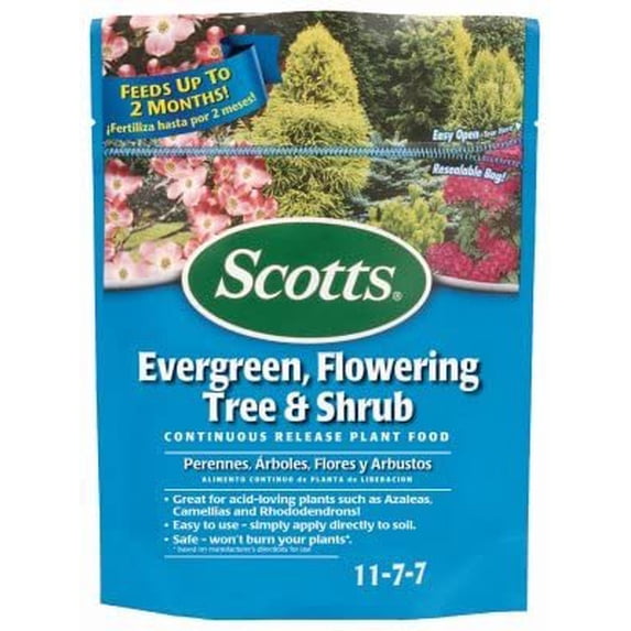 Scotts Miracle Gro Continuous Release Evergreen Flowering Tree and Shrub Fertilizer 3-Lb. 6 Pack