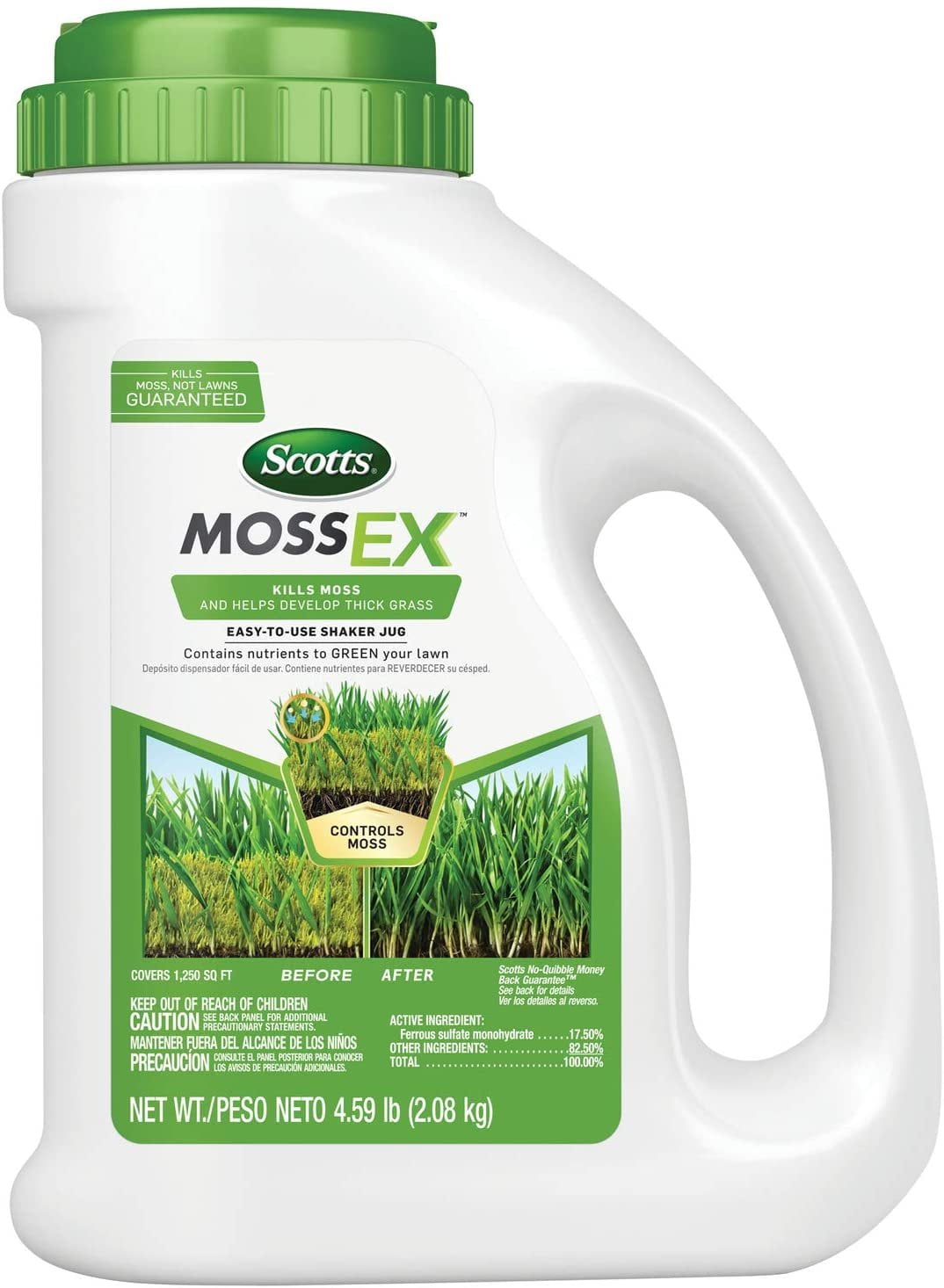 Scotts MossEx Moss Killer Fertilizer - For Lawns, Outdoor Use - 4.59 lb, 5,000 sq. ft.
