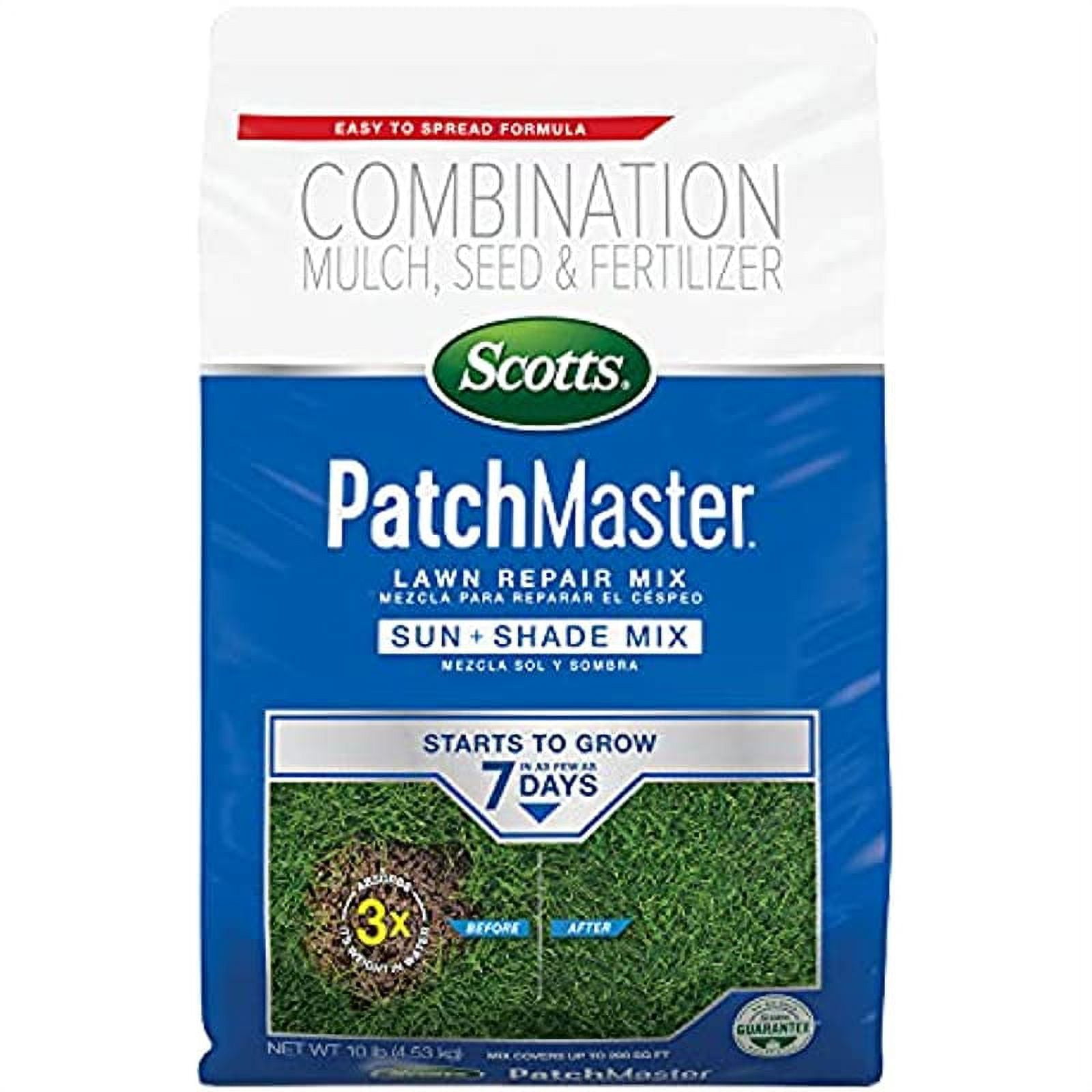 Scotts PatchMaster Lawn Repair Mix Sun and Shade Mix 10 lb, AllIn
