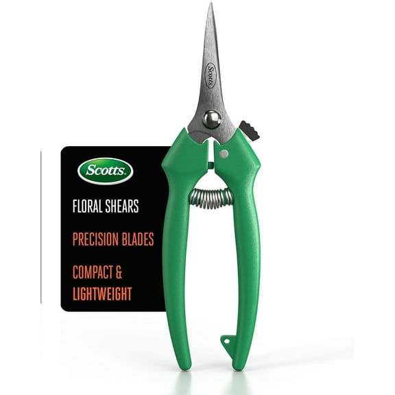 Scotts Straight Tip Floral Shears - Ultra Sharp Lightweight Gardening Scissors - Hand Pruner Pruning Shear for Flowers, Herbs, Roses and Indoor Plants