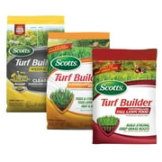 Scotts Turf Builder Weed & Feed5, SummerGuard and WinterGuard, 3 Bag Bundle, Large Lawns